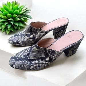 J. Crew Snakeskin Patterned Women's Mules 9